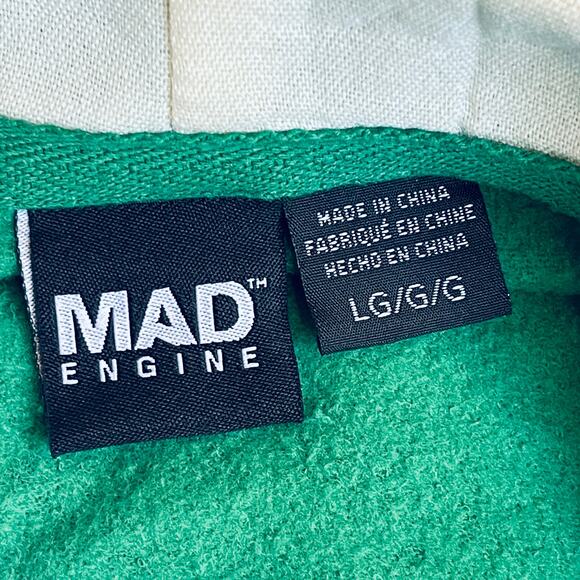 Mad Engine Christmas Tree Shaped Ugly Holiday Hoodie with Star Topper Size L - Picture 3 of 3